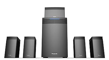 Panasonic SC-HT550GW-K 5.1 Ch Home Theatre with Real Surround Sound, 150 W, Bluetooth, USB, AUX, RCA, Powerful Subwoofer, Wall mountable Speakers, Remote for Volume & Bass Control (Black)