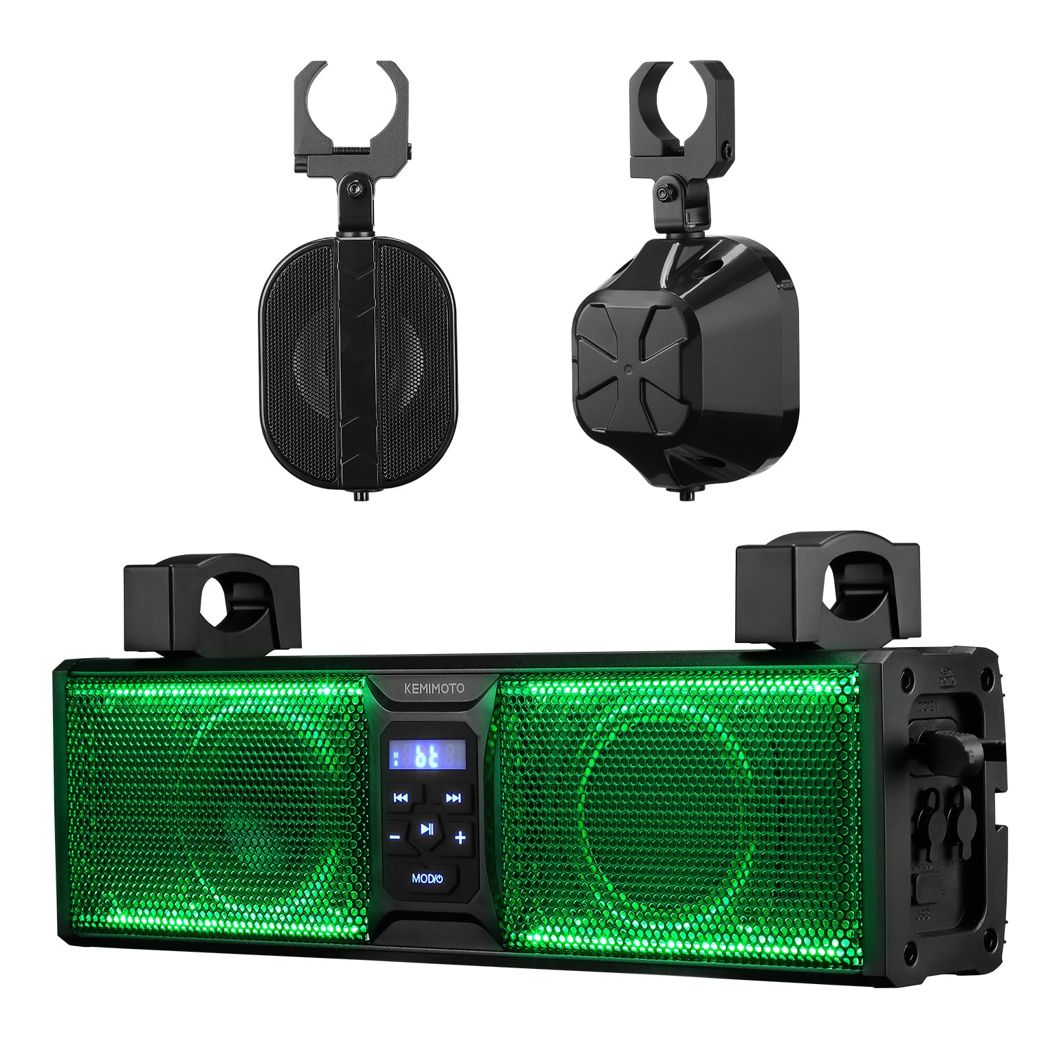 KEMIMOTO 2.1CH UTV Sound Bar System 17 Inch ATV Soundbar with RGB