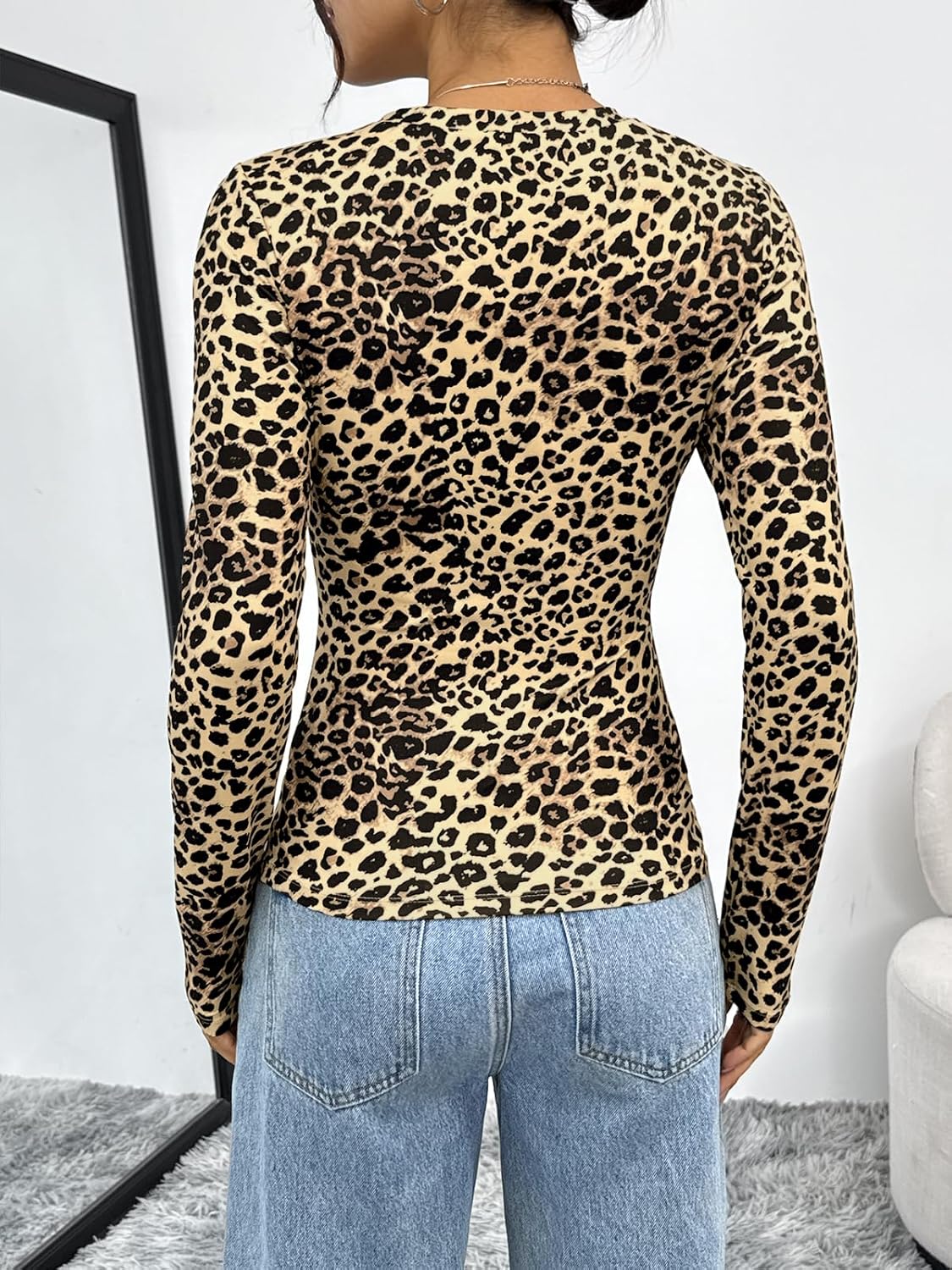 Trendy Queen Womens Long Sleeve T Shirts Fall Fashion 2026 Basic Crop Tops Going Out Outfits Y2k Clothes - Image 4