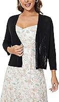 Vista 1 de Satuun - Suéteres cárdigan de manga 34 para mujer, bolero ligero con parte frontal abierta