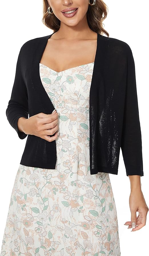 2024 New Shrug Lightweight Open Front Cropped Cardigan for Women Online in Pakis&hellip;