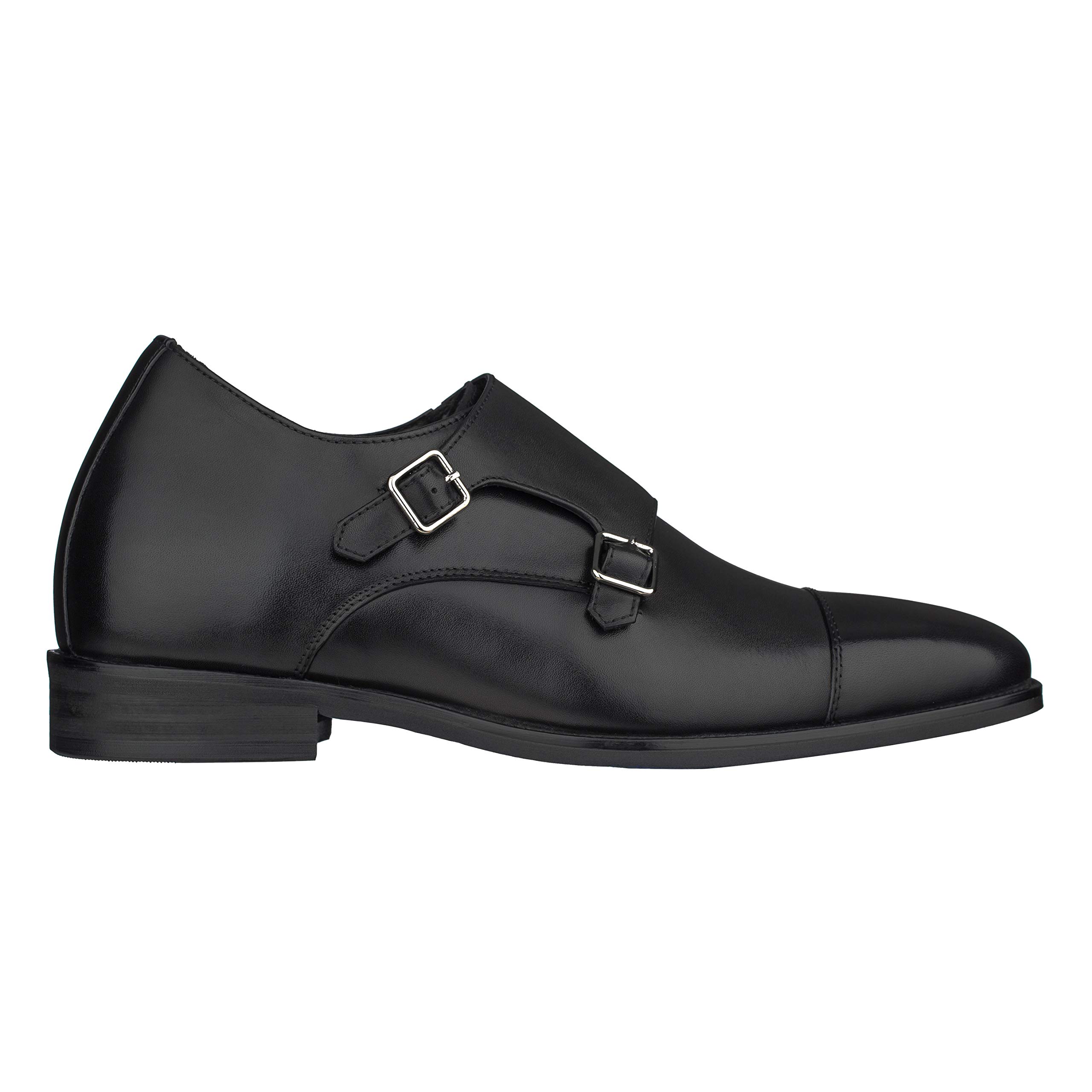 CALTO Men\'s Elevator Shoes - Black Leather Slip-On Loafers 3.6 Inches taller M 7 CALTO Black Penny Loafers - Men main image 3