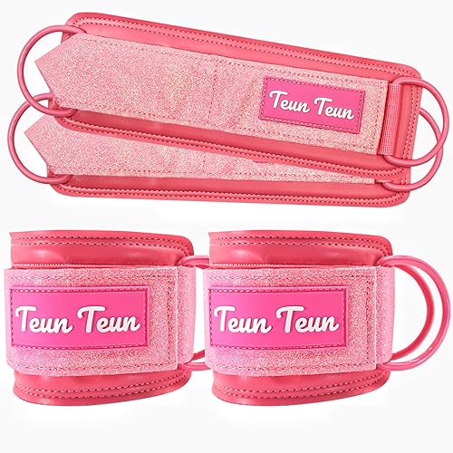 Miniatura 9 de Correas de tobillo con purpurina para máquina de cable, accesorios para mujer, correas de cable de gimnasio para entrenamiento de glúteos, extensión