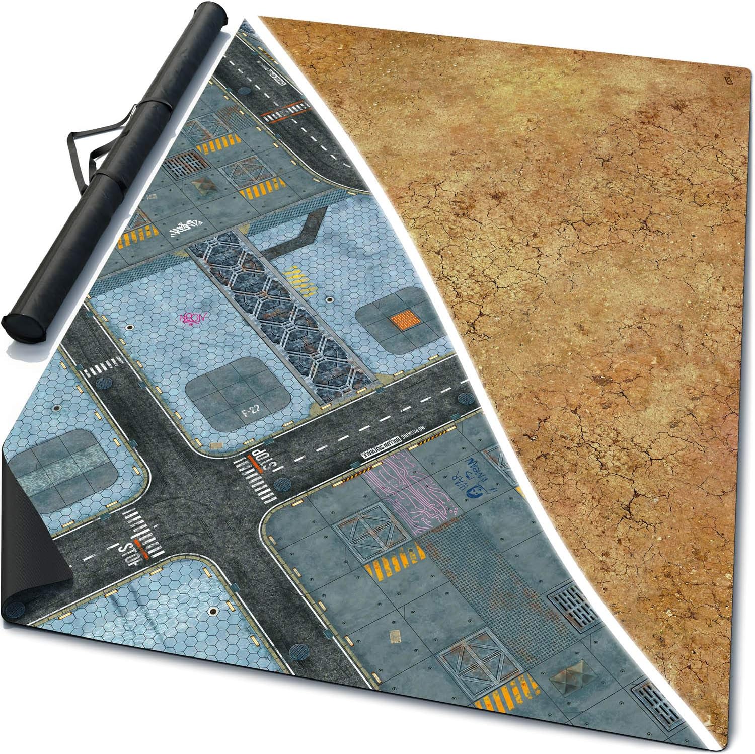 6’ x 4’ Double-Sided Mouse Pad Rubber Battle Mat: Incorporation + Saraha + Bag