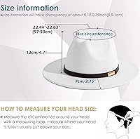 Vista 3 de Gossifan Sombreros Fedora para hombre, sombrero Panamá de ala ancha con cinturón clásico