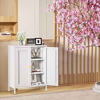 サイドボード 鋼製 キャビネット 扉付き リビング 収納 観音開き 調節可能 71HOw1Qt7PL._AC_UL210_SR210,