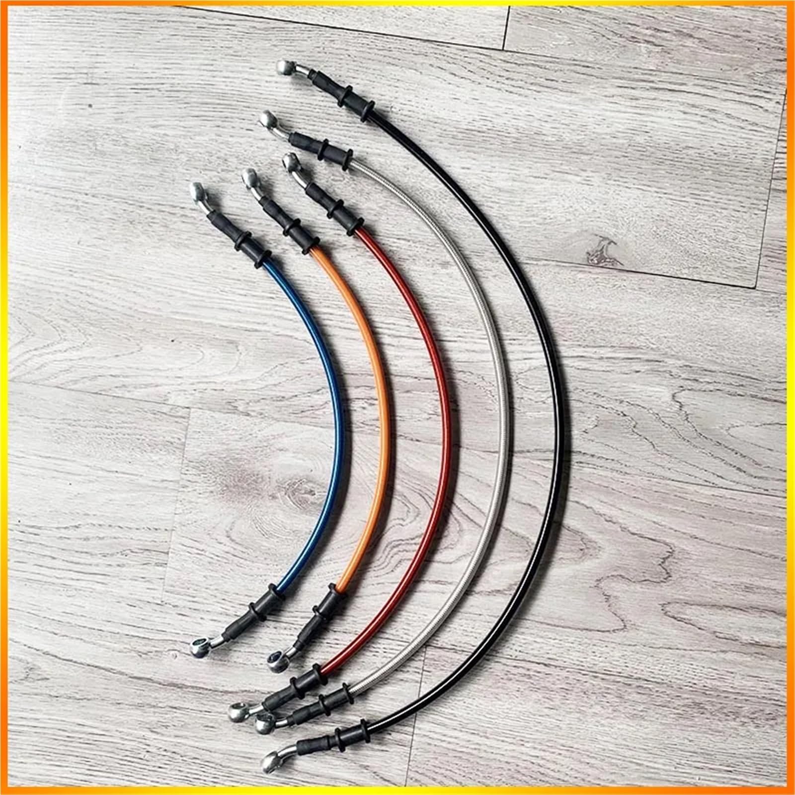 rura hamulcowa 90-130 cm uniwersalna linka hamulcowa 28° stalowa pleciona hydrauliczna chłodnica oleju sprzęgła motocykla terenowego(Black 90cm)