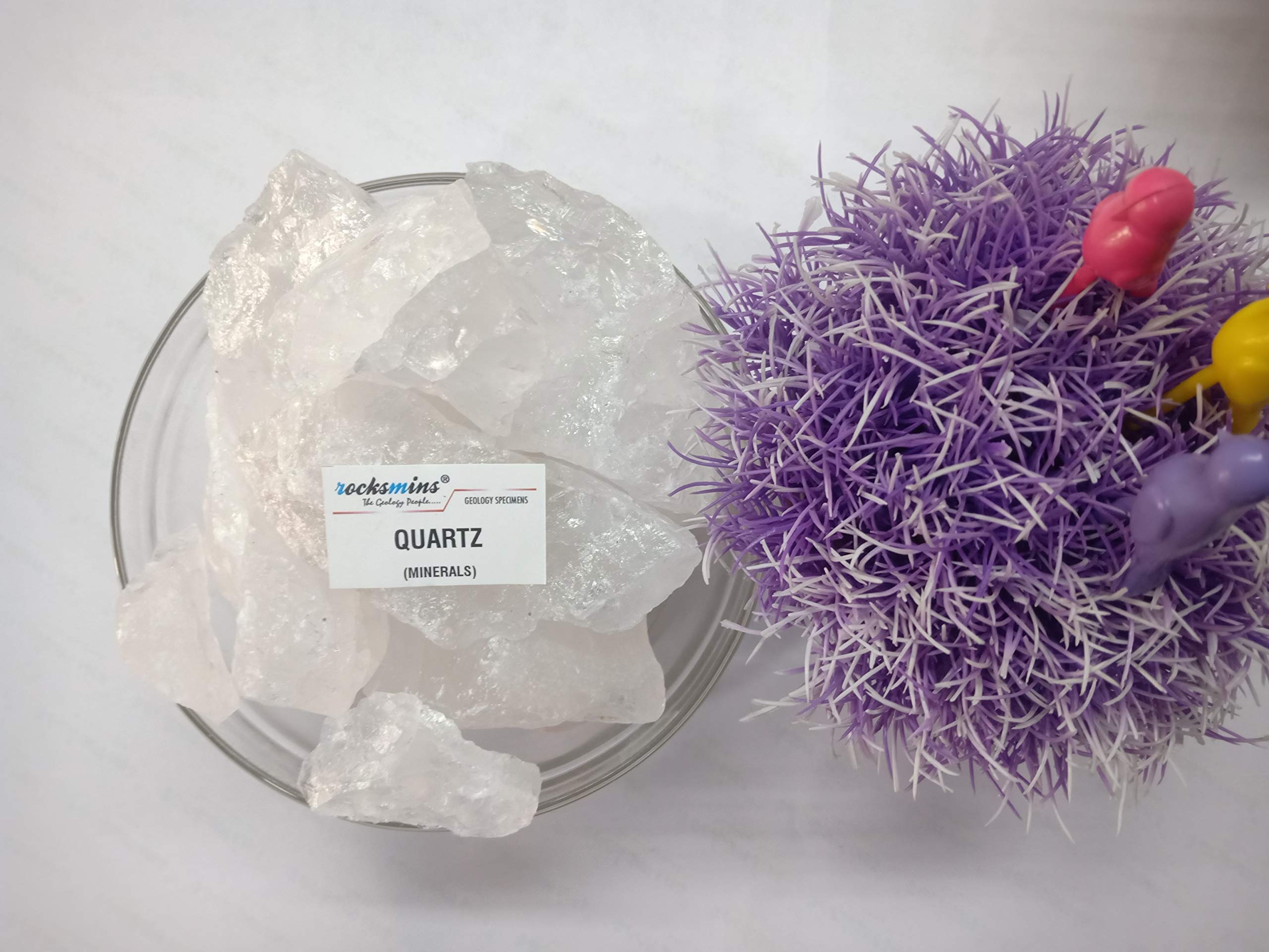 Rocksmins Quartz Crystal Translucent Crystal 100Gm Natural Rough Crystal Stone for Reiki Healing and Crystal Healing Stones Aura Cleaning for Tumbling, Chakras, Vastu & Meditation