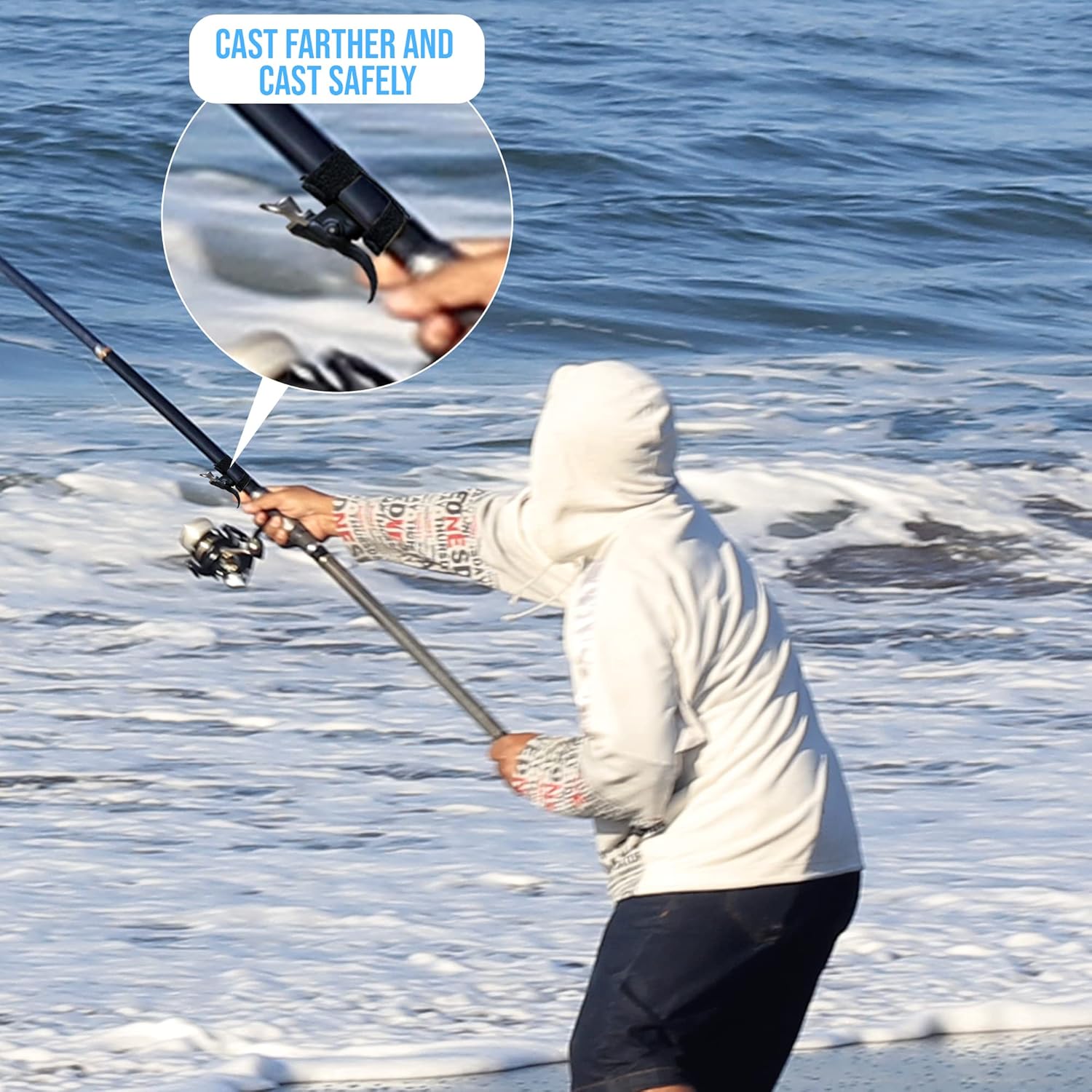 Fishernomics Cast Cannon Surf Fishing Trigger Aid – Bait Cannon Launcher, Protect Fingers & Hands, Durable Material for Smooth Casting – Easy to Use & Cast Farther