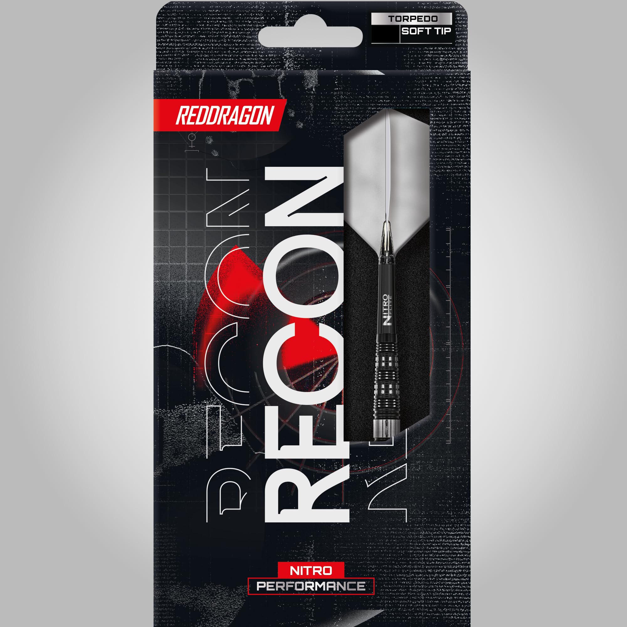 RED DRAGON Darts - Recon Serie Dart Pfeile - 18g Fass/ 20g Vollgewicht Weiche Spitze Torpedo Dart Set - 90% Tungsten Profi Dartpfeile - Nitro Flite Integrierter Flug/Schacht, Dartflüge & Dartschäfte