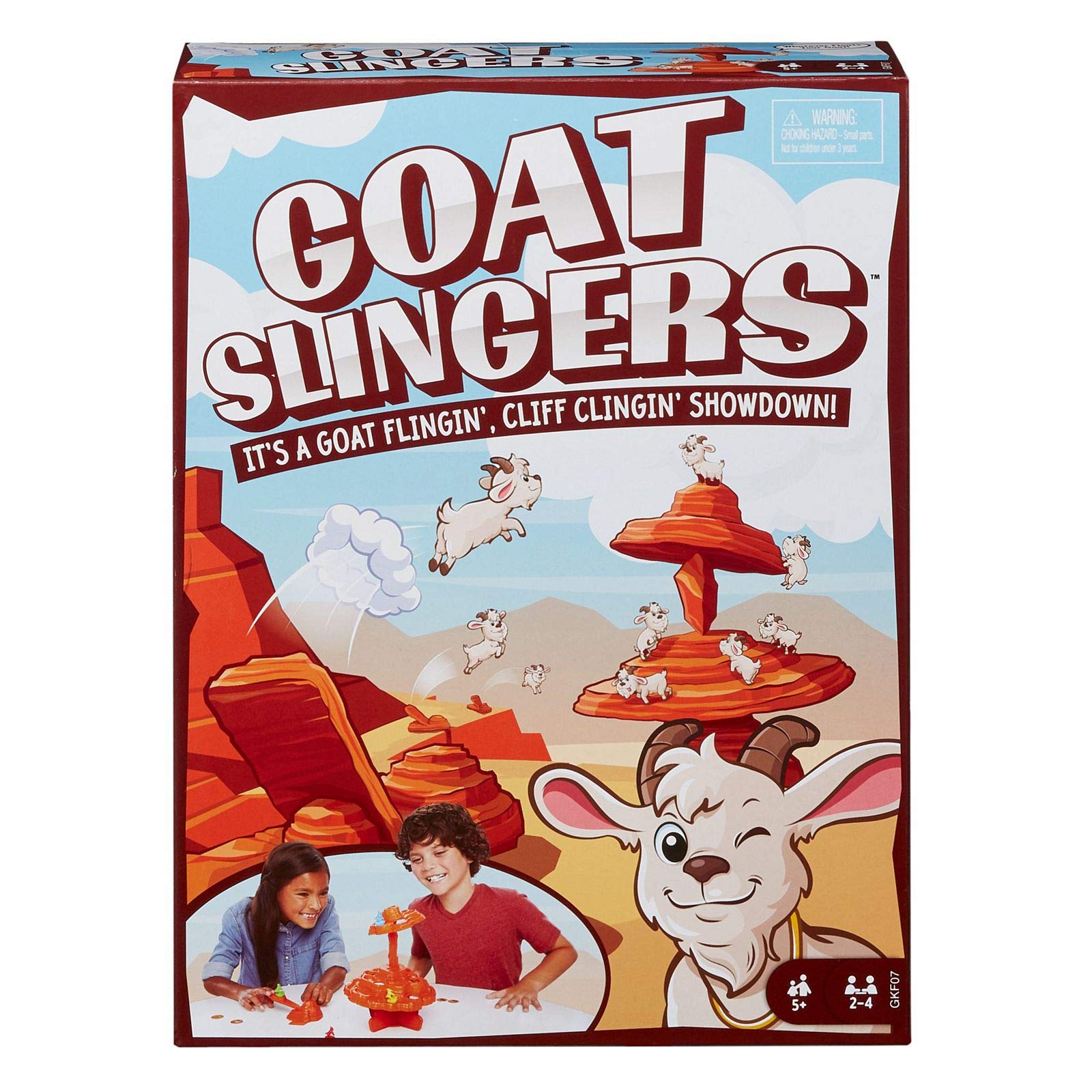 Mattel Games Goat Slingers Kids with Cliff Tower and Launcher for 5 Year Olds and Up