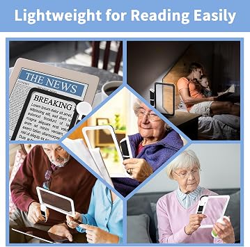 5X Magnifying Glass with Light, Handheld Magnifier for Reading, Large Magnifying Glass with 48 LED Light and Anti-Glare Lens, Magnifier for Seniors, Macular Degeneration, Low Visions (Black)
