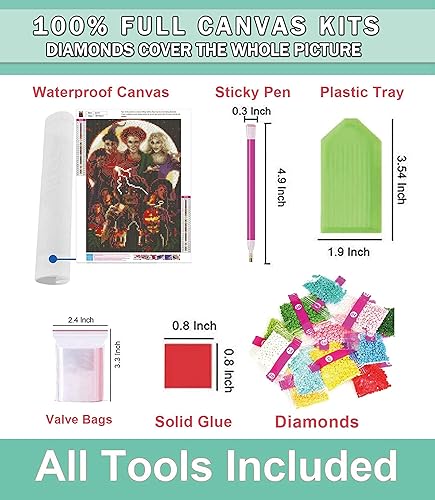 Miniatura 8 de Kits de pintura de diamantes para adultos, arte de diamantes de imitación, arte de Halloween, lienzo HD para bricolaje, taladro completo 5D