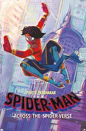 Trends International Marvel Spider-Man: Across The Spider-Verse - Pavitr Prabhakar - Póster de pared de una hoja, 34 pulgadas de largo x 22.4
