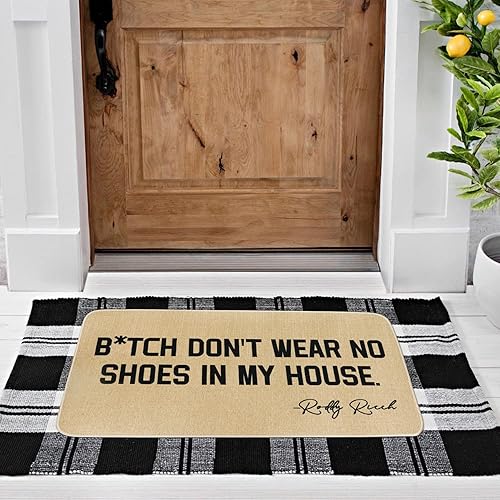 Miniatura 5 de Divertidos tapetes para puerta de entrada exterior, tapete de bienvenida al aire libre divertido con parte trasera de goma antideslizante, puerta