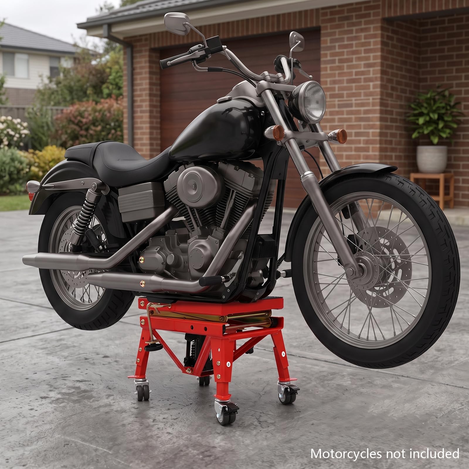 Sollevatore idraulico per moto, portata 160 kg, regolabile 30,5-80 cm