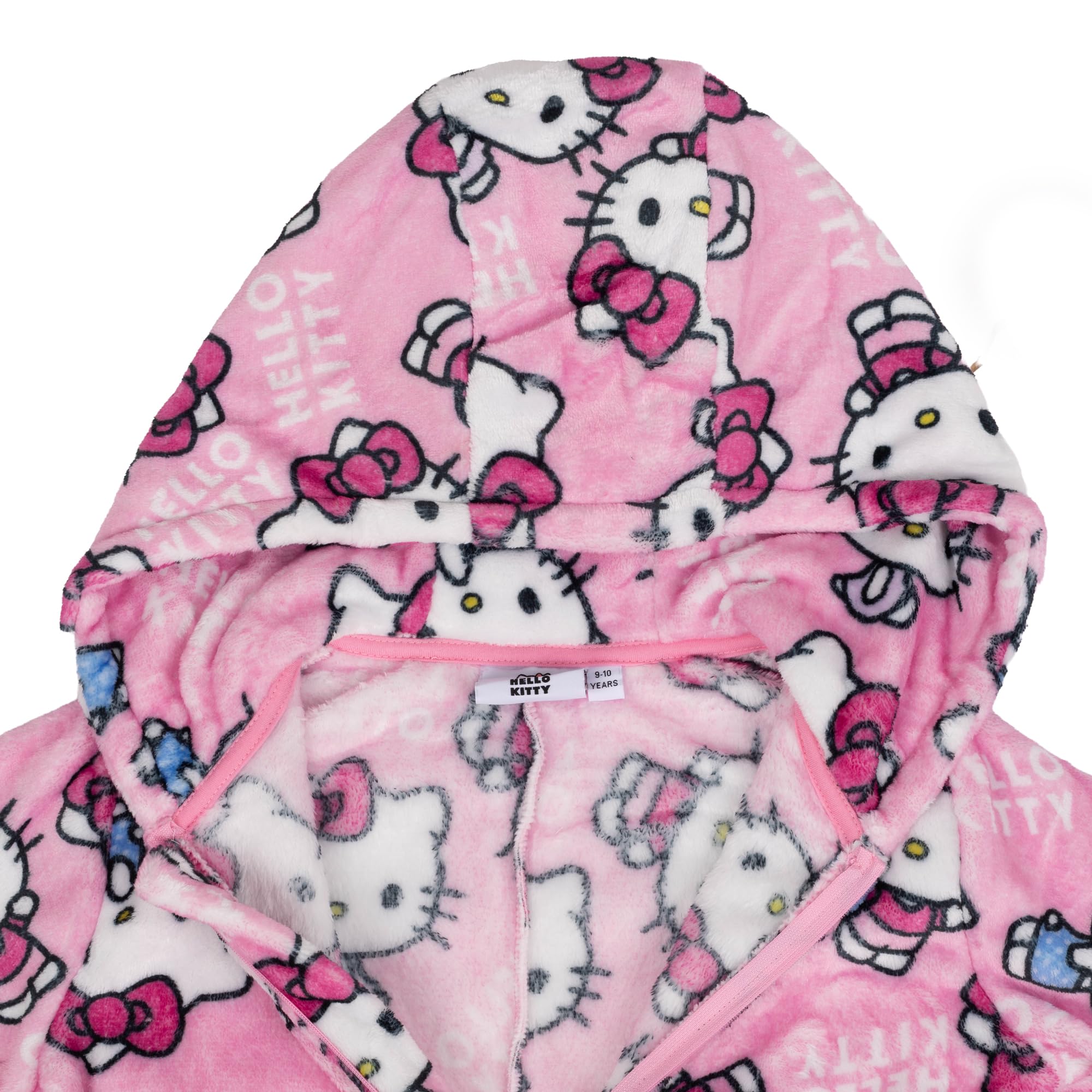 Hello Kitty Doux et Moelleux Combinaisons à Capuche pour Filles Combinaison en Polaire, Rose