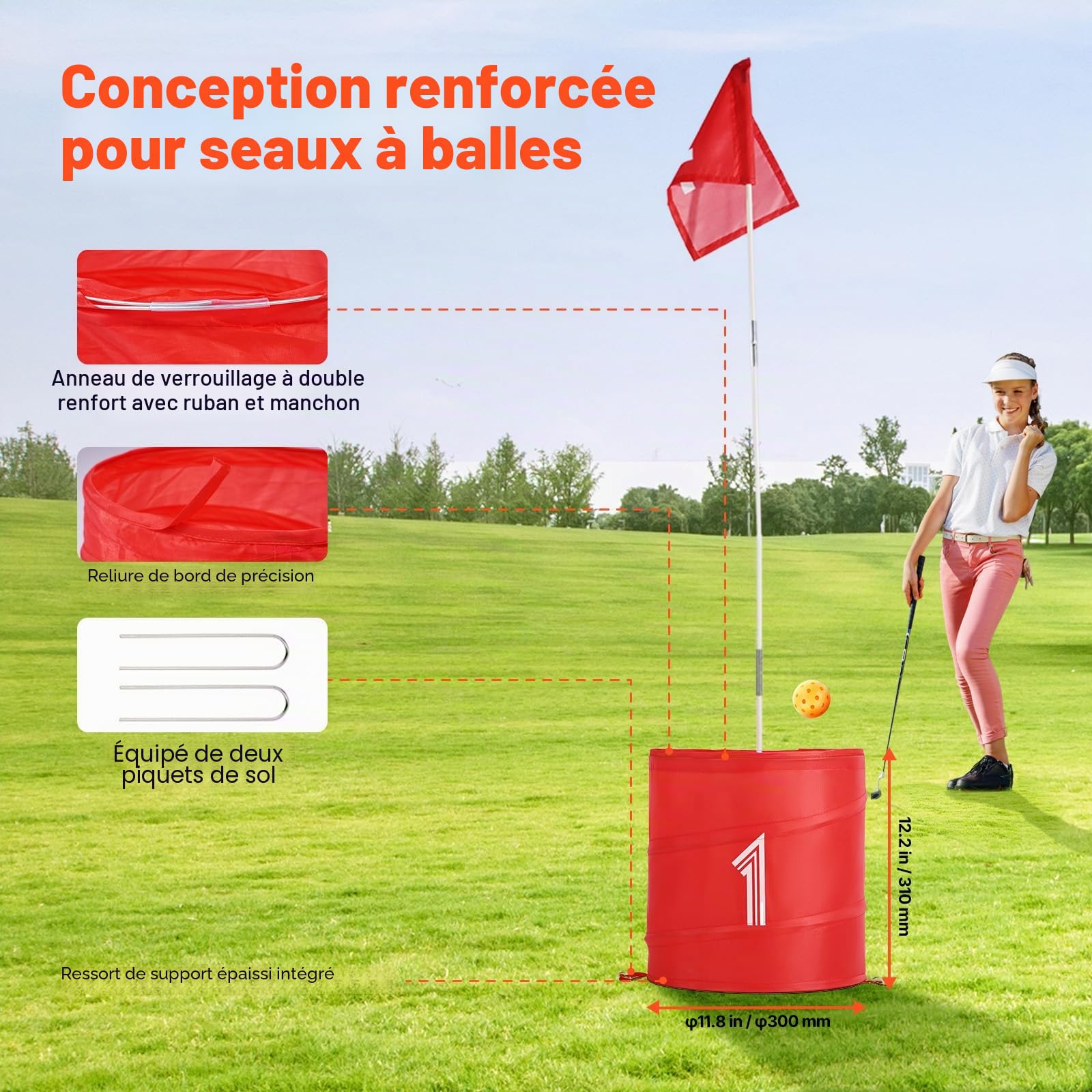 VEVOR Jeu de golf pour jardin, 6 trous, jeux d'entraînement de golf, jeu de golf pour la famille, adultes et enfants, jeux de golf portables pour pelouse, cour, camping, parc, plage