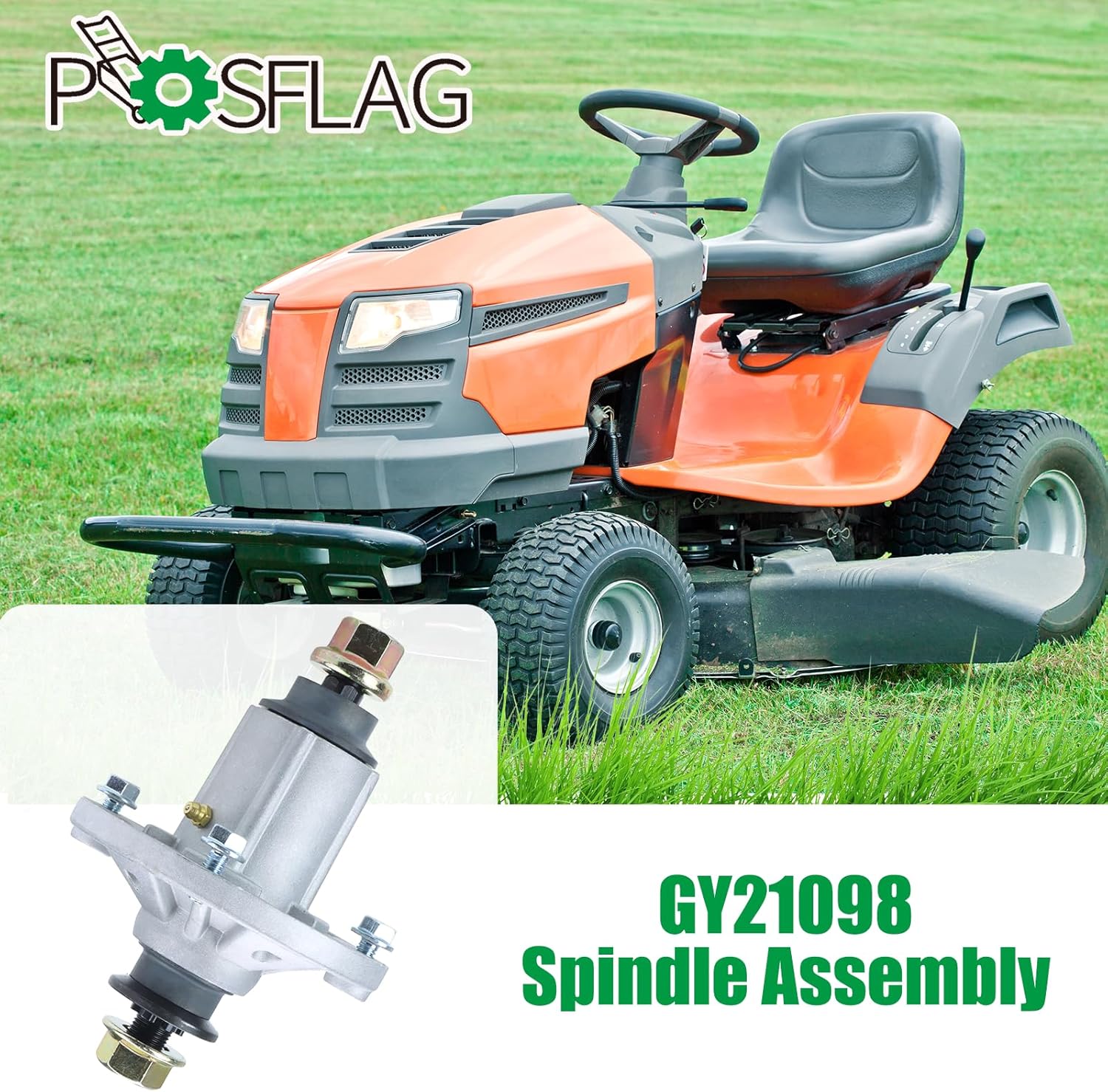 GY21098 Spindle Assembly John Deere Greased Replaces AUC15811 Mower Deck Drive Spindle, GY20454, GY20962 for John Deere D140 D110 D130 D105 LA145 LA115 D125 LA105 E100 E130 E140 D100 Tractors A1 GY21098