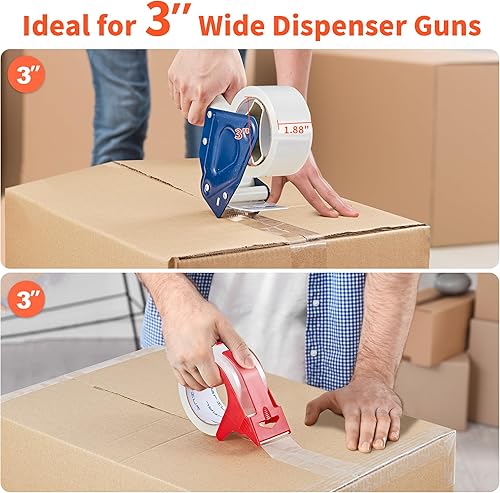 Miniatura 6 de JARLINK 6 rollos de cinta de embalaje transparente con dispensador, repuestos de cinta de embalaje resistente para envíos de envíos y envíos, 2.7