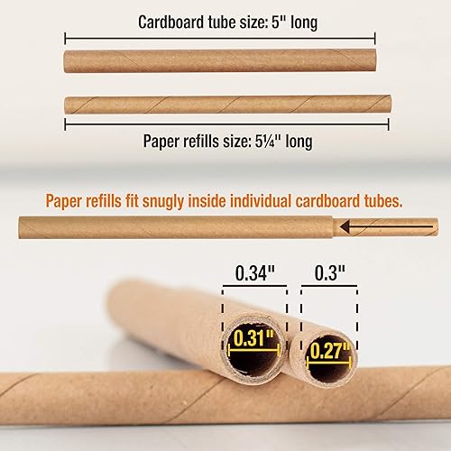 Miniatura 4 de Rivajam Paquete de recambio de 150 tubos Mason Bee House  75 tubos de abejas de cartón y 75 revestimientos de tubo de abeja de albañil de papel