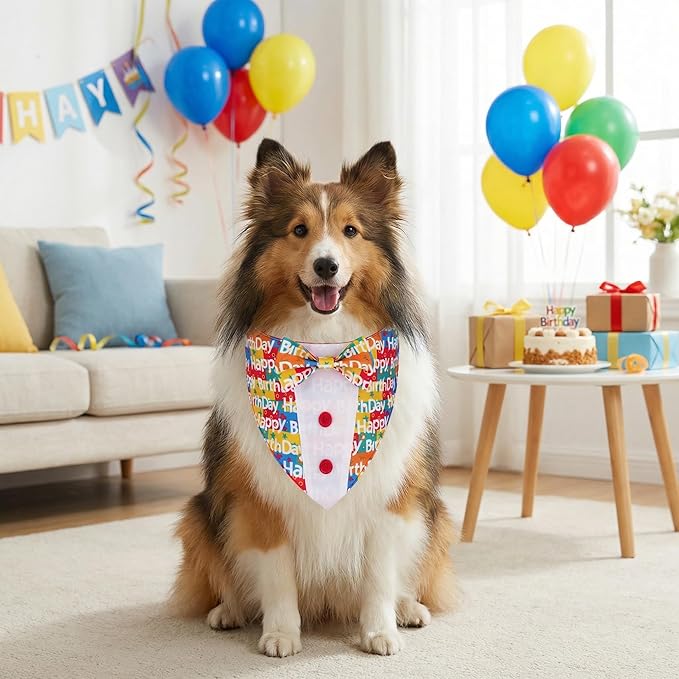 Esmoquin de Cumpleaños para Perro ADOGGYGO, Talla Mediana miniatura 3