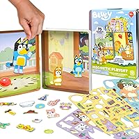 Bluey Magnetic Playset Tin with 75 Accessories - Favorite Characters, Portable Screen-Free Fun for Kids Ages 3-6