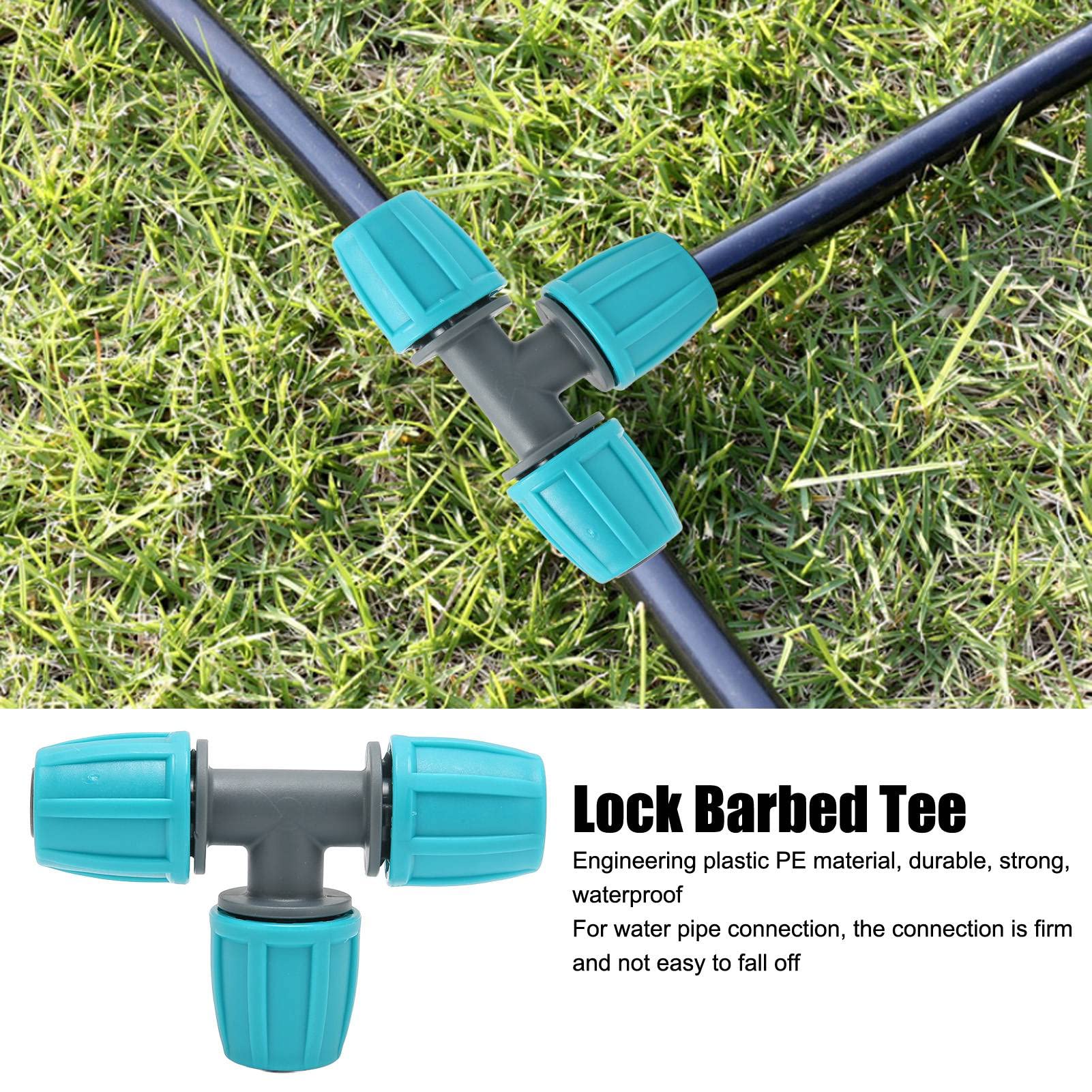 20PCS Raccordo a T per Tubi, 16MM Raccordo a T per Tubo Dell'acqua, a Prova di Perdite e Resistente Alla Corrosione, Accessori per L'irrigazione Del Tubo in PE per L'irrigazione Del Giardino (9,3X6cm)
