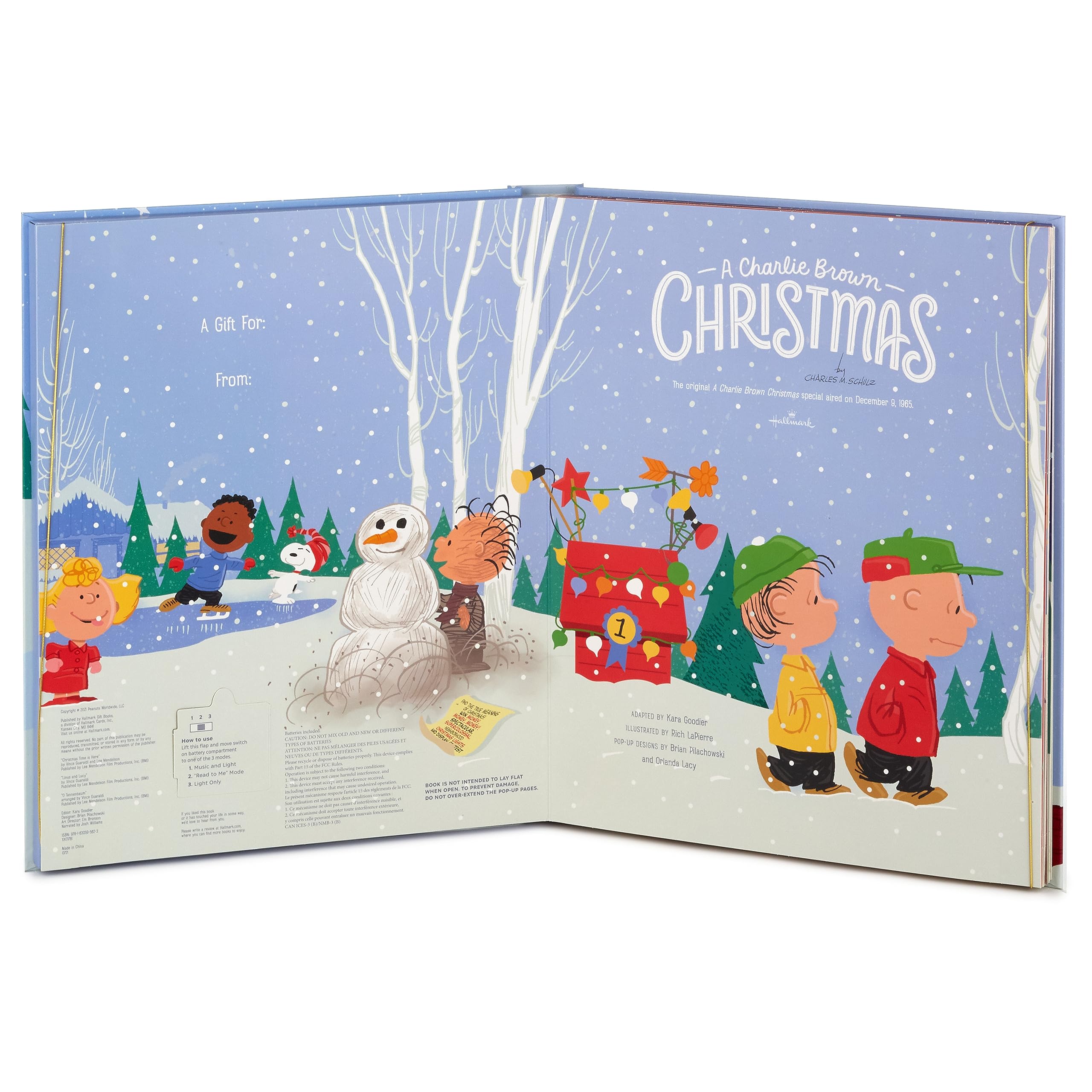 Hallmark Peanuts Geschenktüte Groß – 33 Cm Hoch, Mit Seidenpapier, Snoopy & Charlie Brown Design
