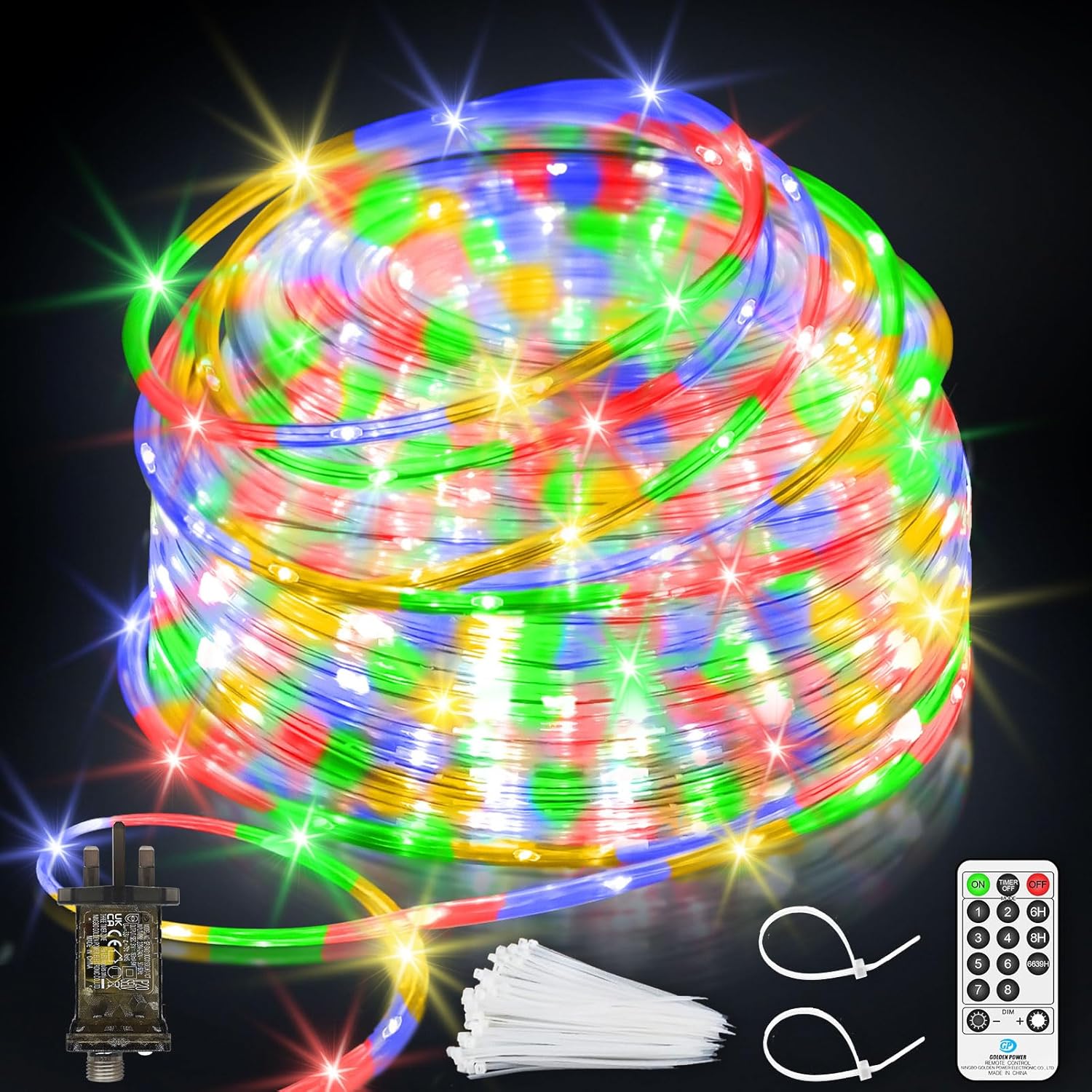328 FT 1000 LED Christmas Rope Lights Outdoor Waterproof Multicolored