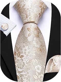 Men Tie Set Floral Paisley Silk Necktie Pocket Square Cufflinks Formal Wedding Party Business