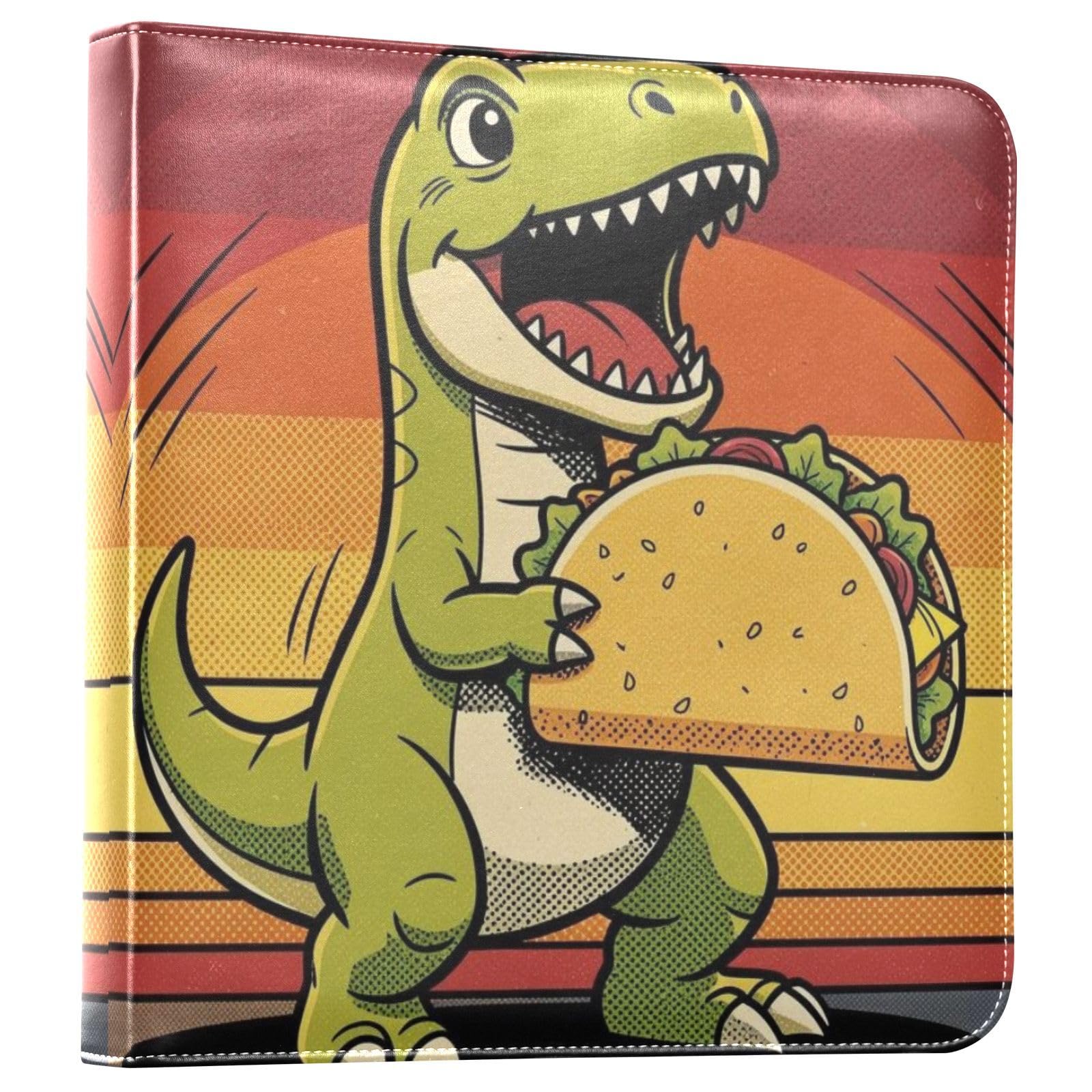 Dinozaur jedzący taco okładka ze skóry PU album fotograficzny