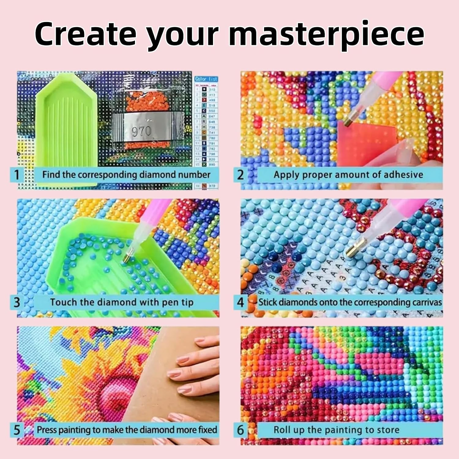 AuraTile 5D Faith in the Cross Diamond Painting Kits for Adults Beginner, DIY Round Full Drill Diamond Gem Art Kits for Adults Home Wall Decor 11.8X11.8Inch