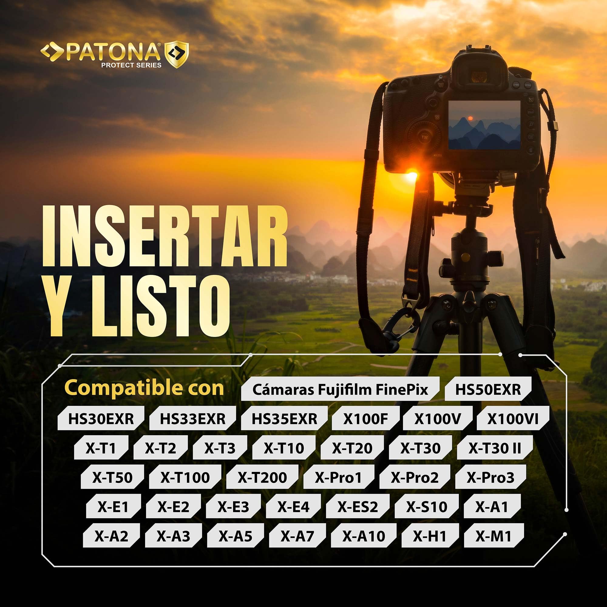 PATONA 2X Protect Batería NP-W126s 1210mAh – Repuesto para Fuji Fujifilm X-T5 X-T50 X100VI X100F X-S10 X-M5 X-T30 II X-E4 X-Pro3 – con Sensor NTC y Carcasa V1