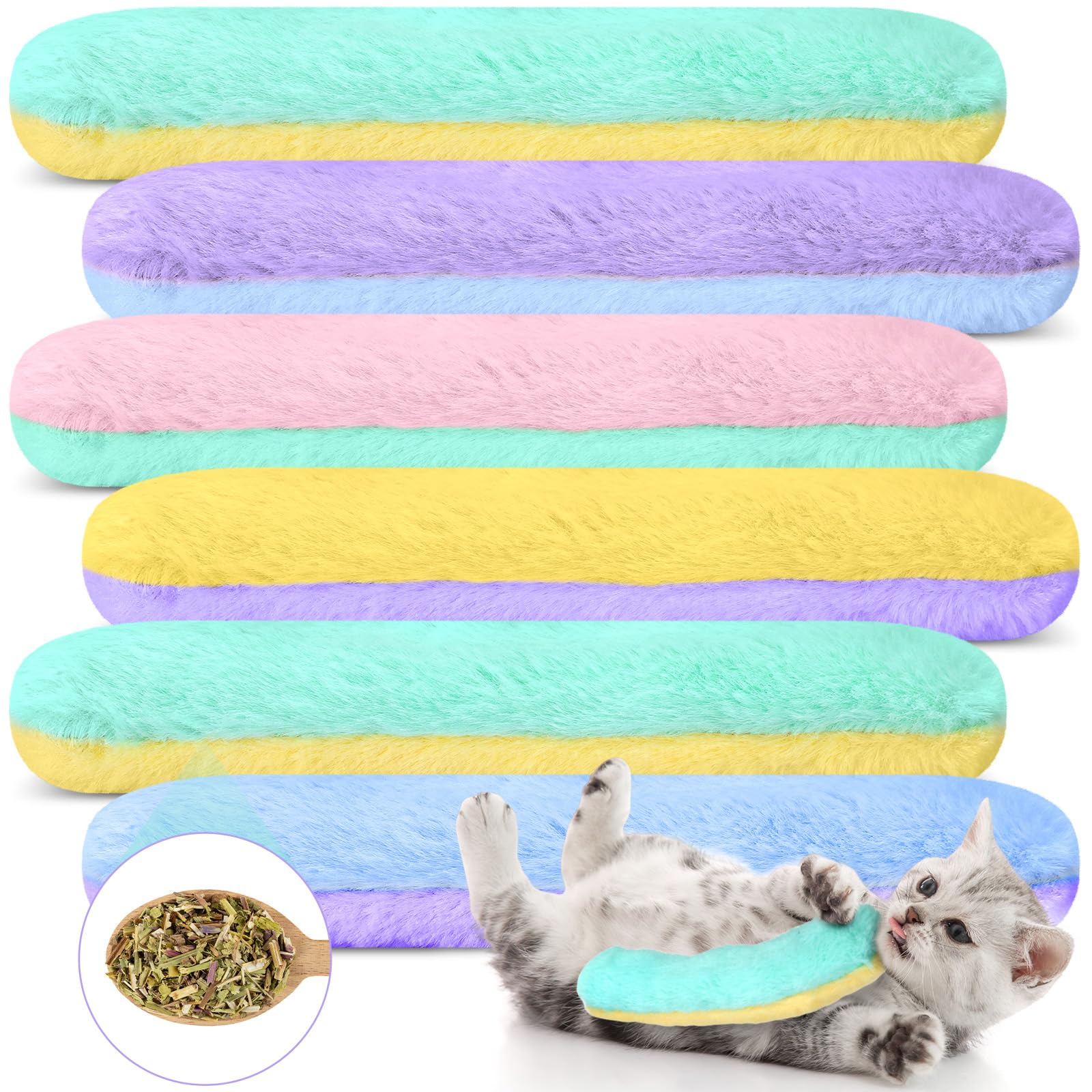Paquete de 12 juguetes de hierba gatera a granel recargables para gatos, juguetes de hierba gatera, juguetes para gatos con hierba gatera, juguete interactivo para masticar gatos suaves y