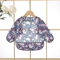 Vista 2 de Juego de 5 baberos impermeables de manga larga con bolsillo para niños pequeños de 6 a 30 meses