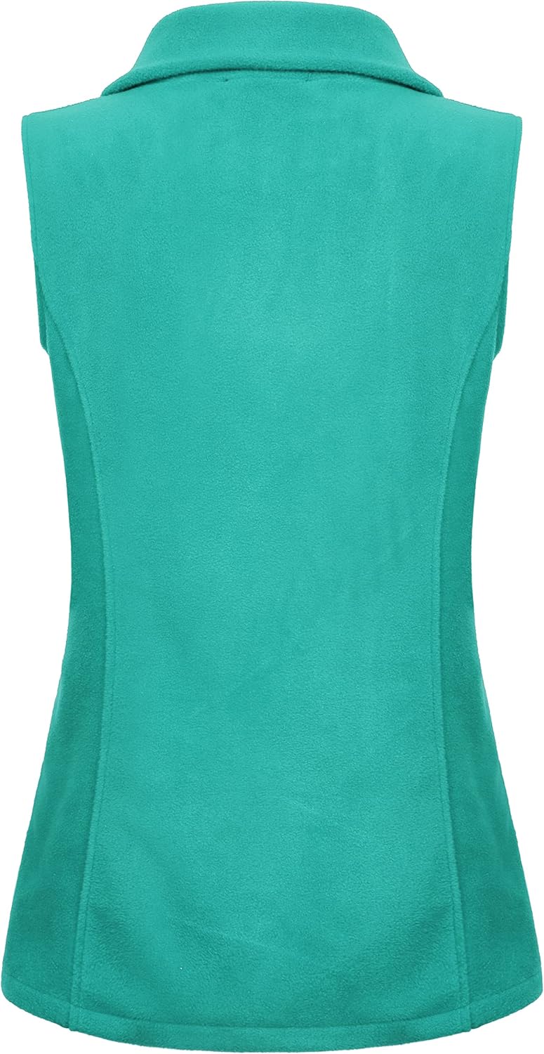 SeSe Code Women's Casual Zip Up Front Lightweight Fleece Vest with Pockets - Image 2