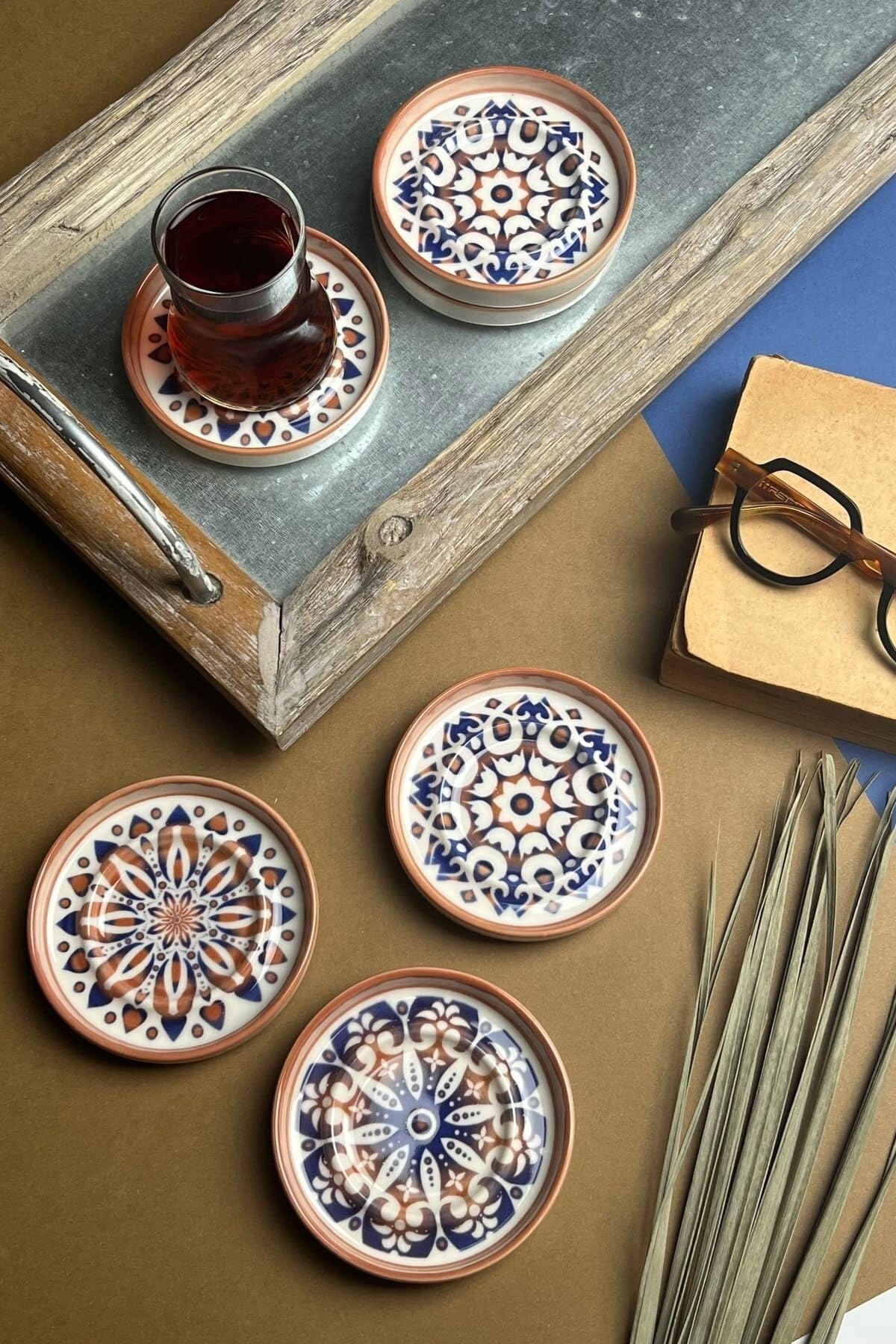 Tabakevi Tabak Evi Stoneware Mozaik Red Sefa 6 Lı Çay Tabağı 10Cm