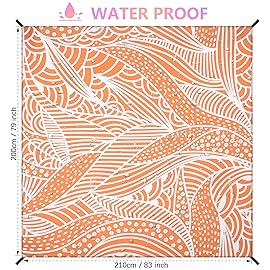 HIHOHO Beach Blanket Waterproof Sandproof Extra Large Beach Mat 79 X 83/120x108for 1-8 Adults Quick Drying Durable Outdoor Picnic Mat for Beach Travel Camping Hiking