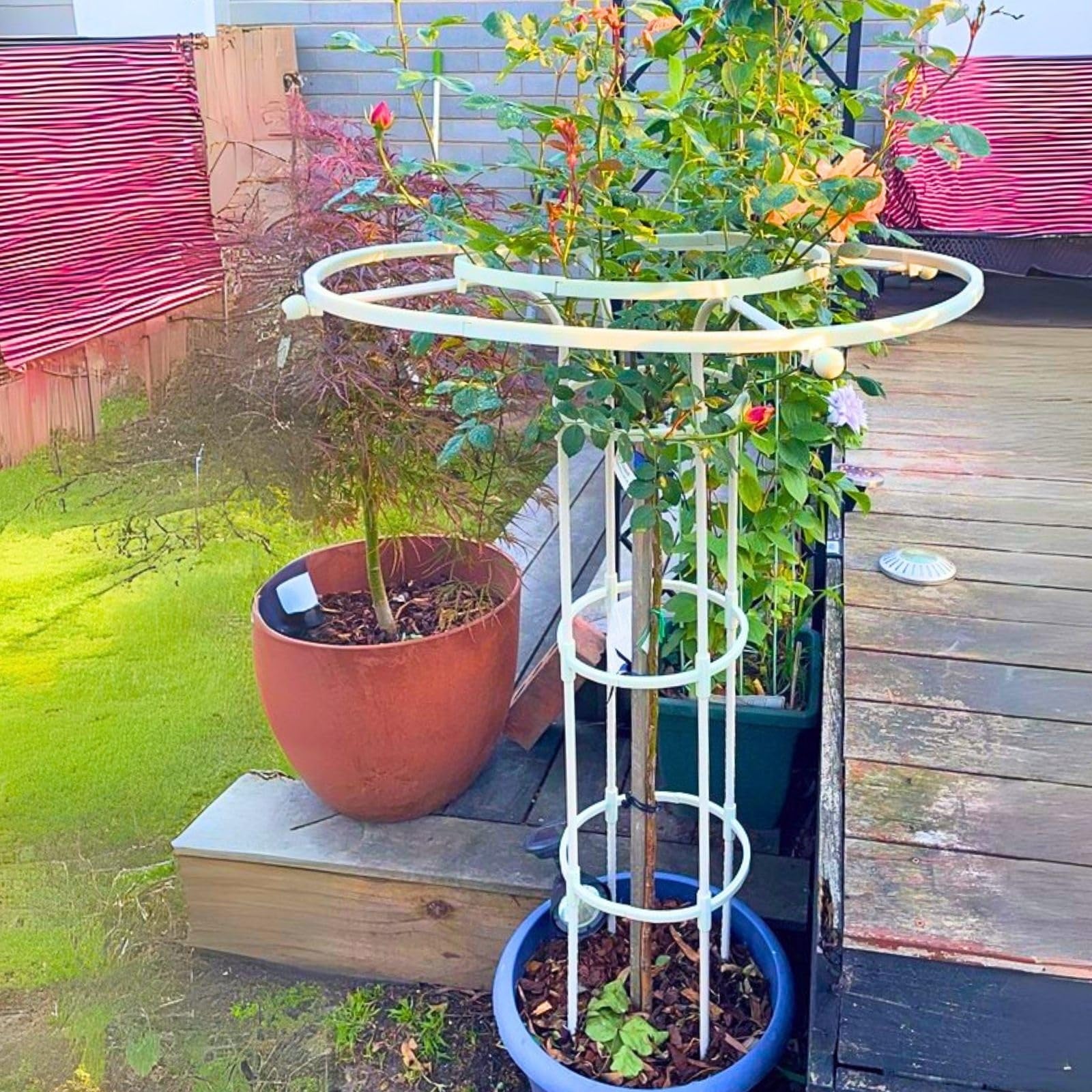 Genérico Enrejado para Plantas Trepadoras, Soporte para Jardín 90 120 150 180 210 cm Enrejado Jardin Exterior Desmontable, para Rosales y Tomateras de Interior y Exterior(Black,High: 210cm/6.9ft)