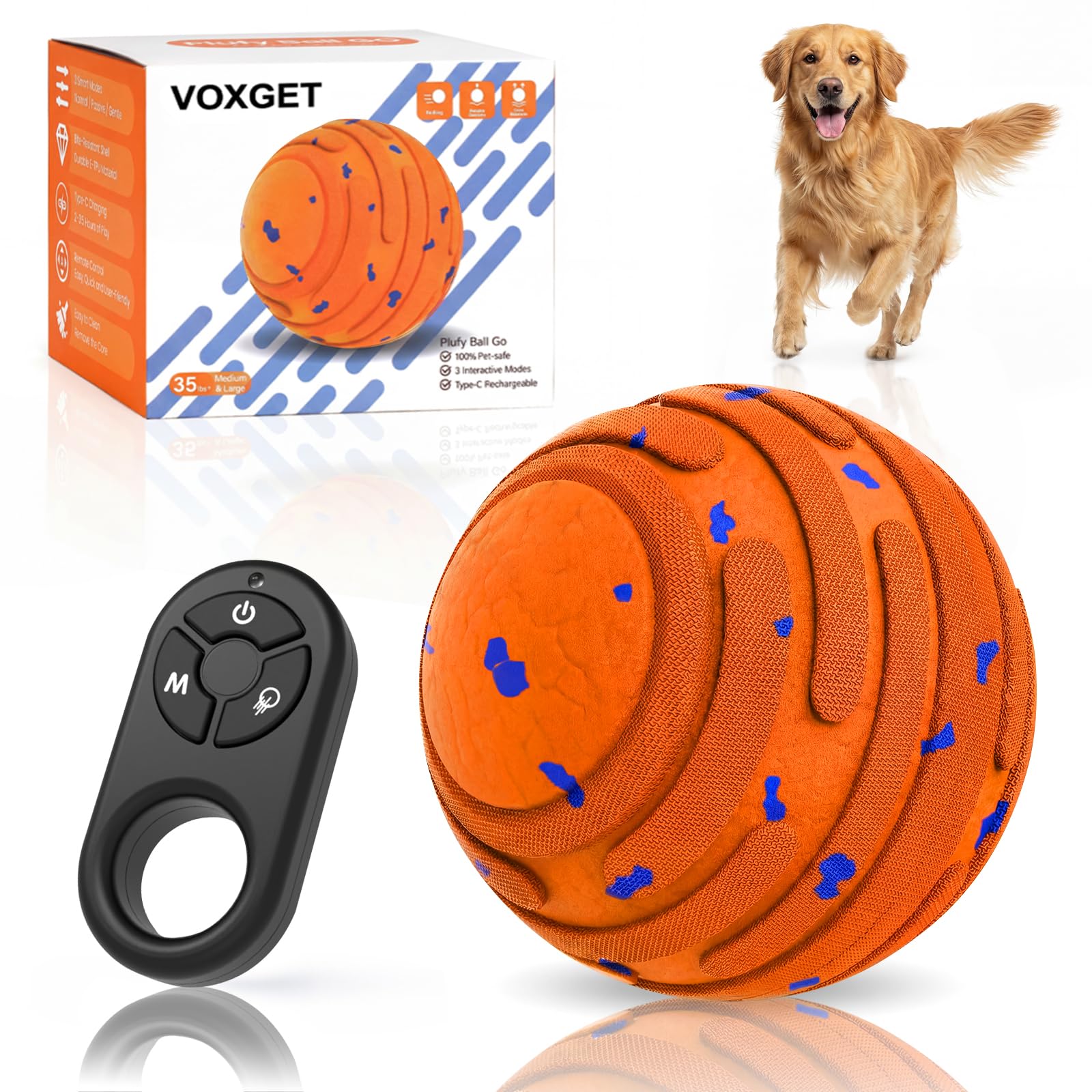 Balle interactive intelligente pour chien robuste pour stopper l'ennui des grands chiens