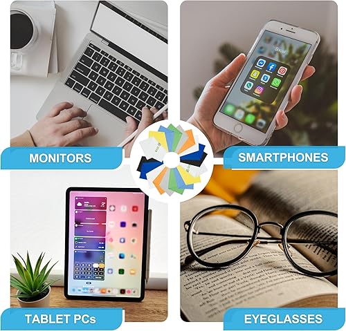 Miniatura 6 de Paño de limpieza de microfibra, paño de microfibra de 5.5 x 3 pulgadas, paquete de 18 toallitas de limpieza de lentes, paño de limpieza para lentes