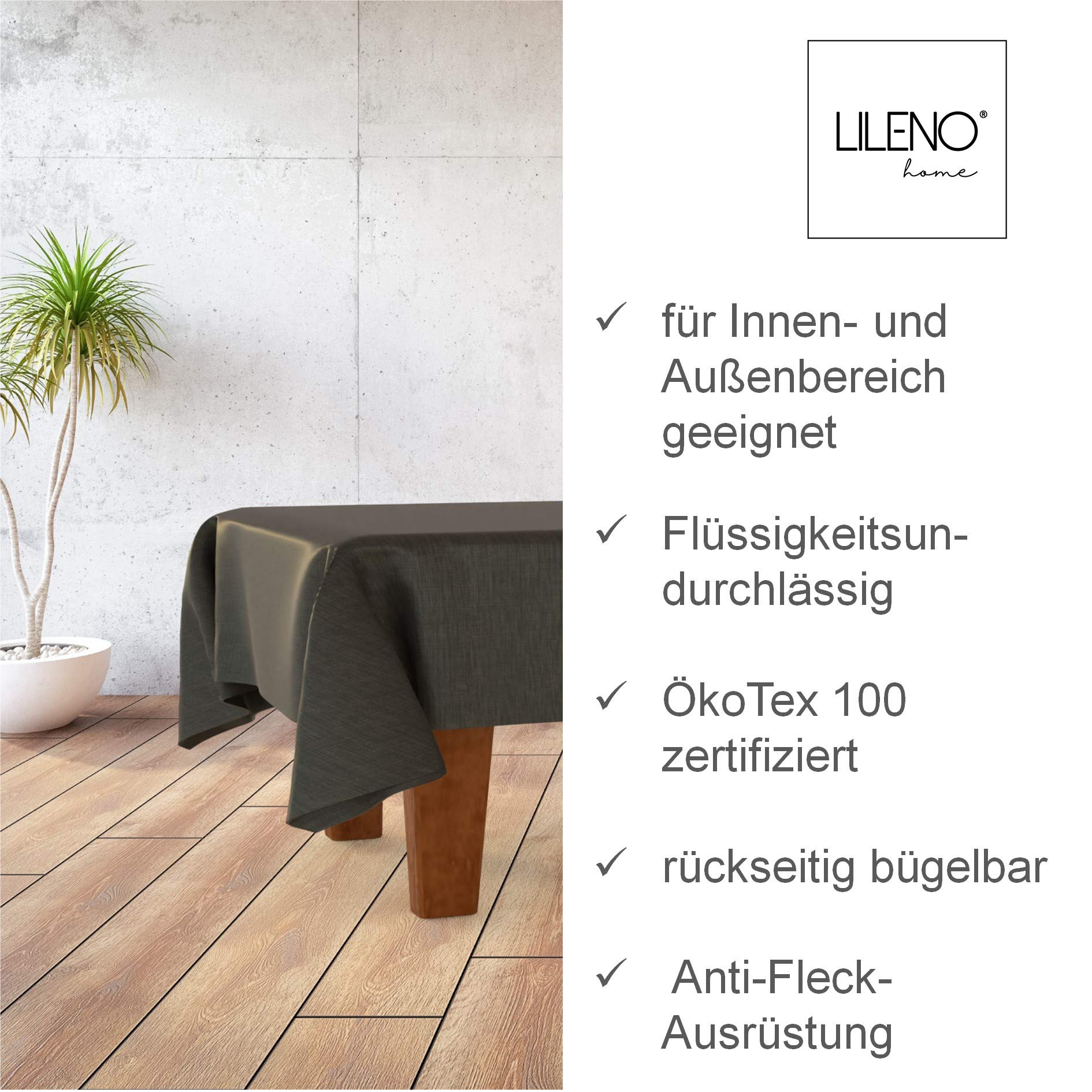 Lileno Home - Mantel Lavable Por Metro 140 Cm Redondo (con Dobladillo) En Motivo De Olivas Multicolor