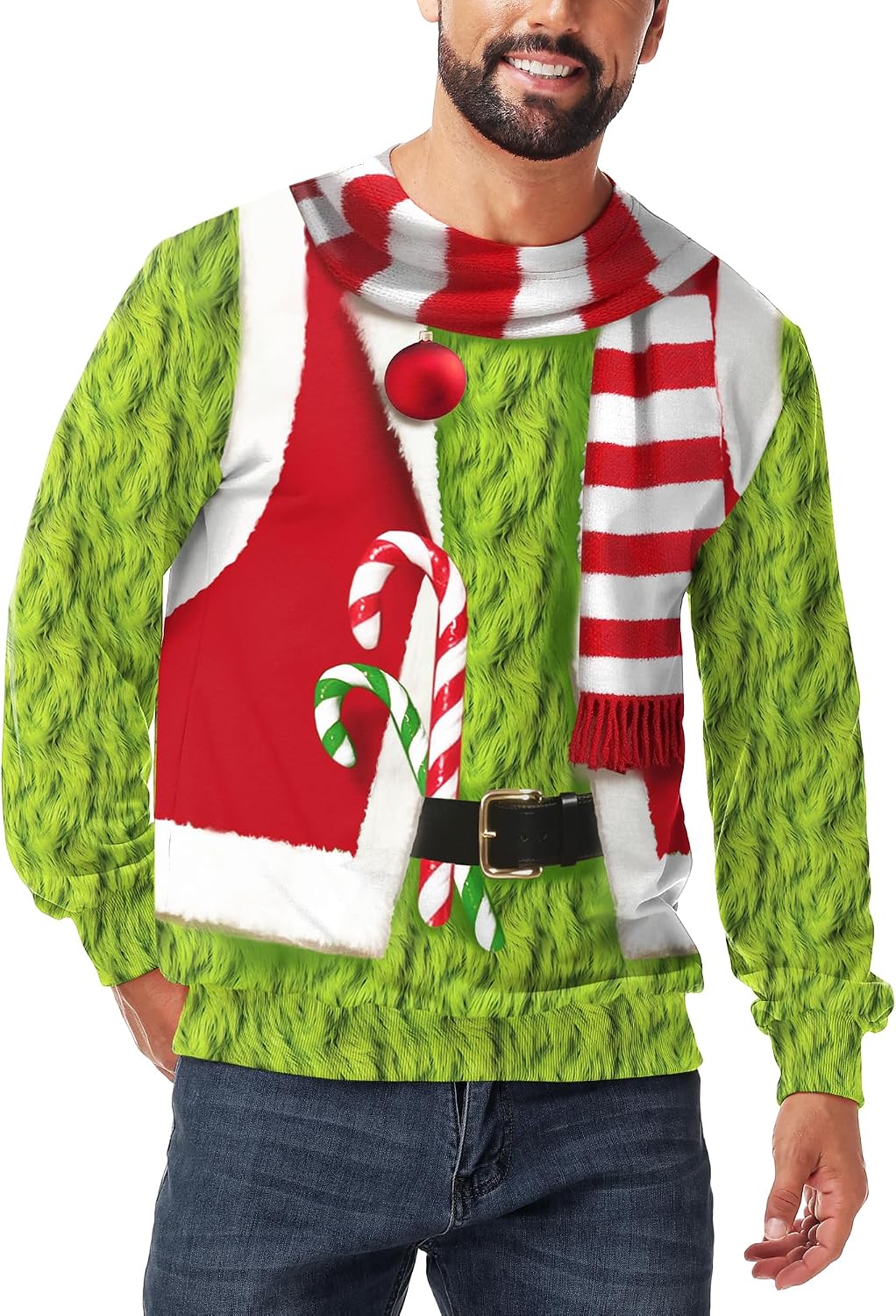 Mens Ugly Christmas Sweatshirt Funny Xmas Pullover Festival Party Long Sleeve Tshirts