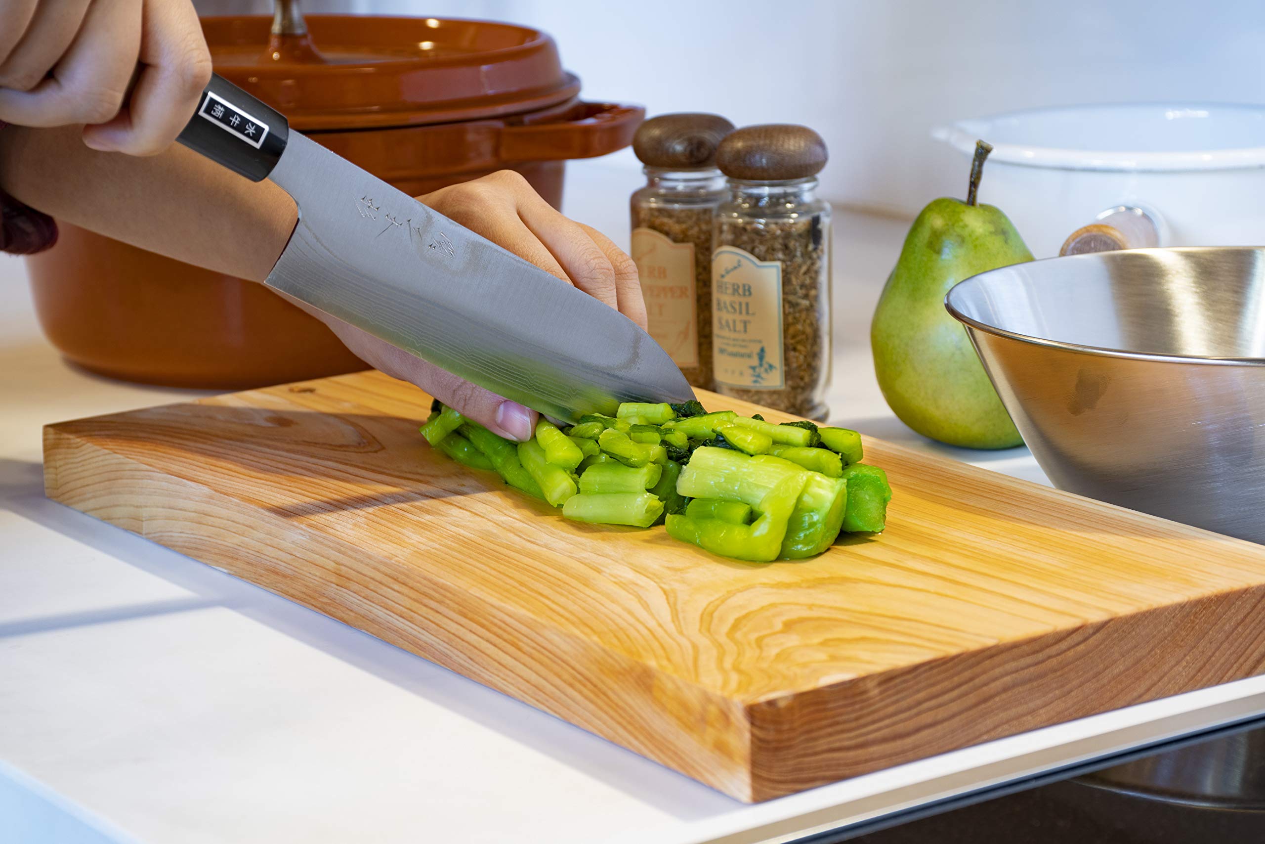 Amazon｜関三本杉 包丁 [ V金2号鋼 / 朴の木 / 170mm ] 白2鋼 ニッケル