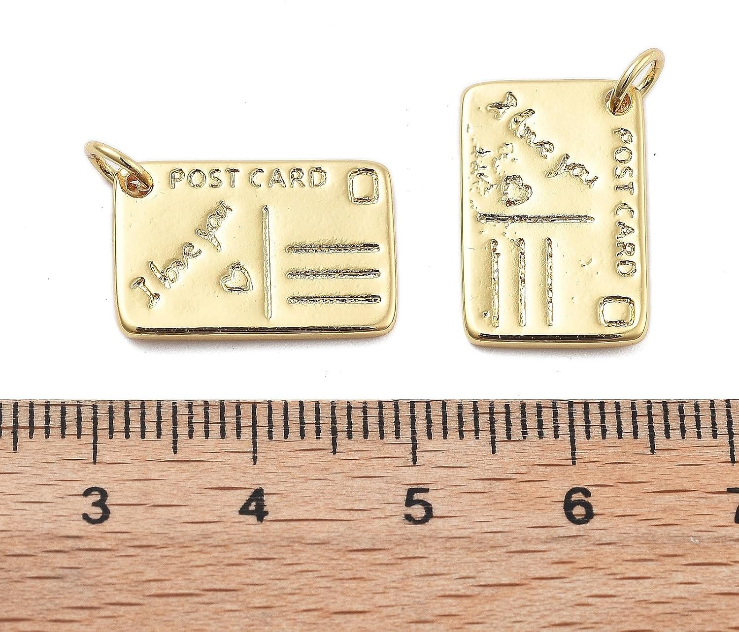 LiQunSweet 20 Pcs Brass Post Card Charms Lover Letter Postcard Charms for Valentines Jewelry Making Bracelets Bulk