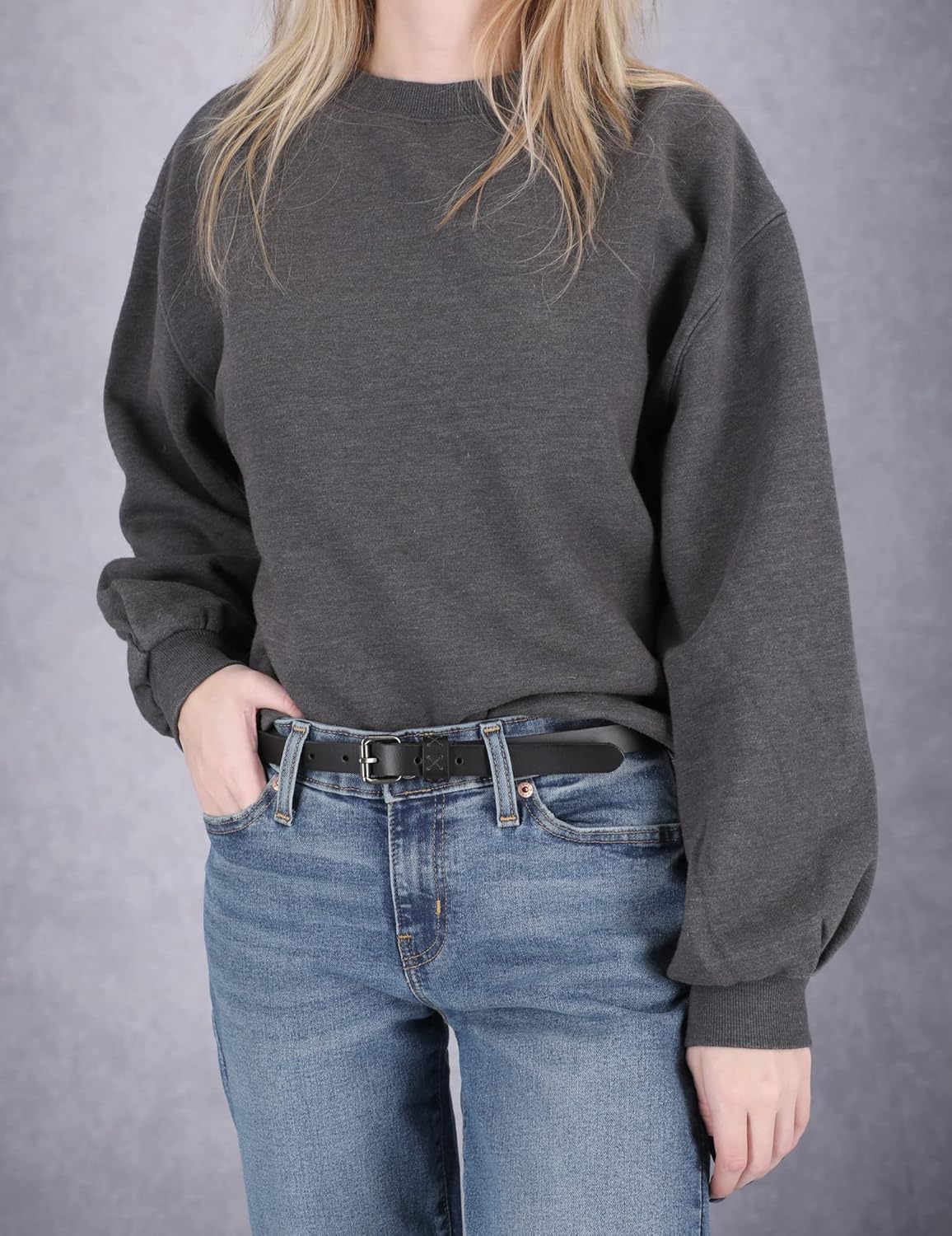 Timberland Women's Casual Leather Belt for Jeans Medium (33-39) Black (Skinny)