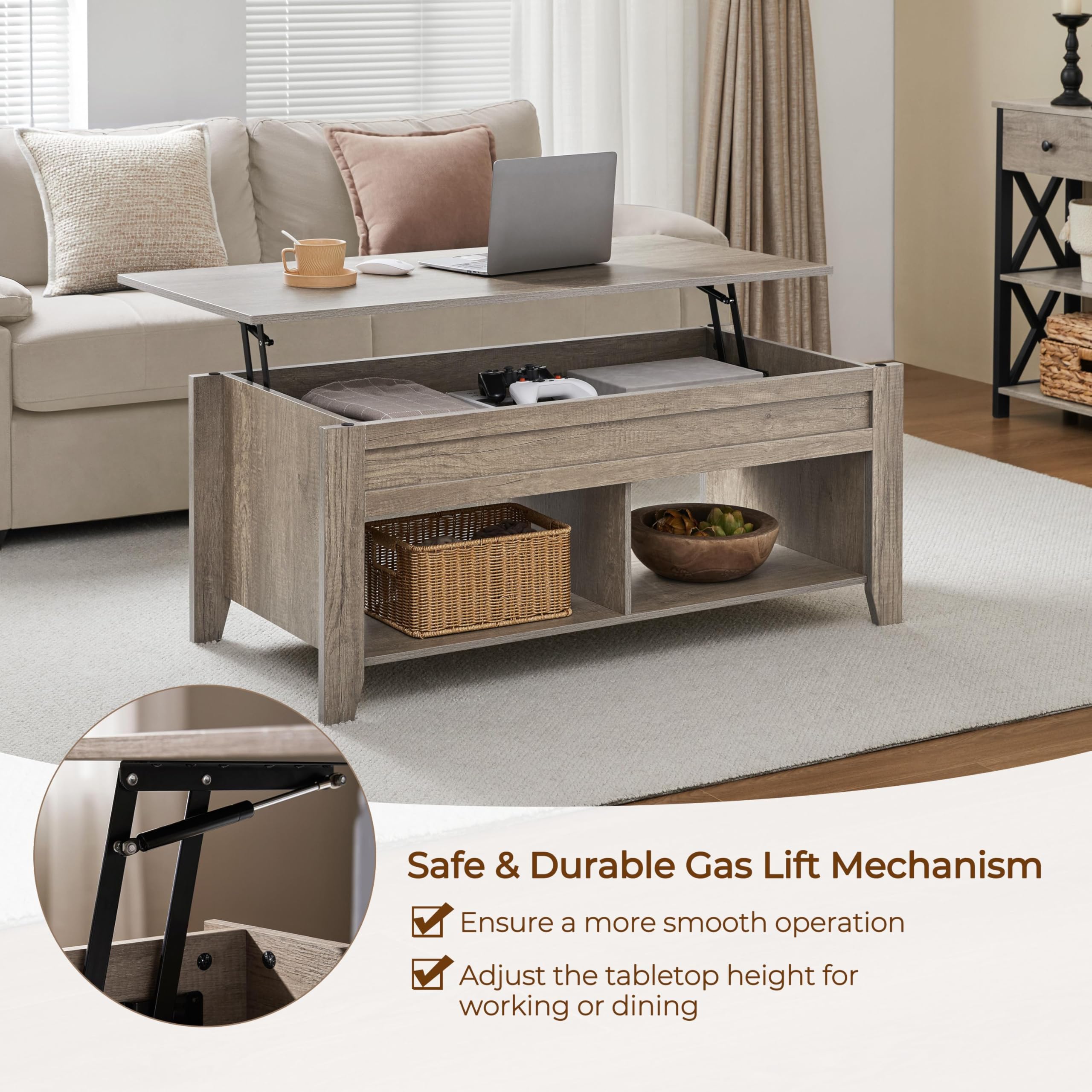 Amazon.com: Yaheetech Lift Top Coffee Table, Coffee Table with