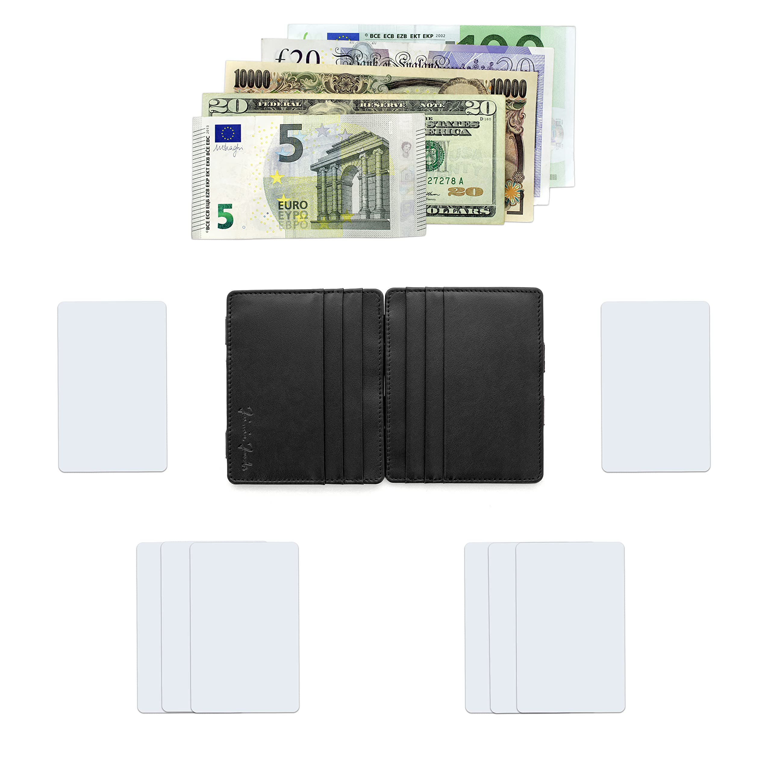 Jaimie Jacobs Flap Boy Slim Magic Wallet - Cartera Mágica con Protección RFID para Tarjetas de Crédito, Tarjetero para Hombre de Cuero Auténtico