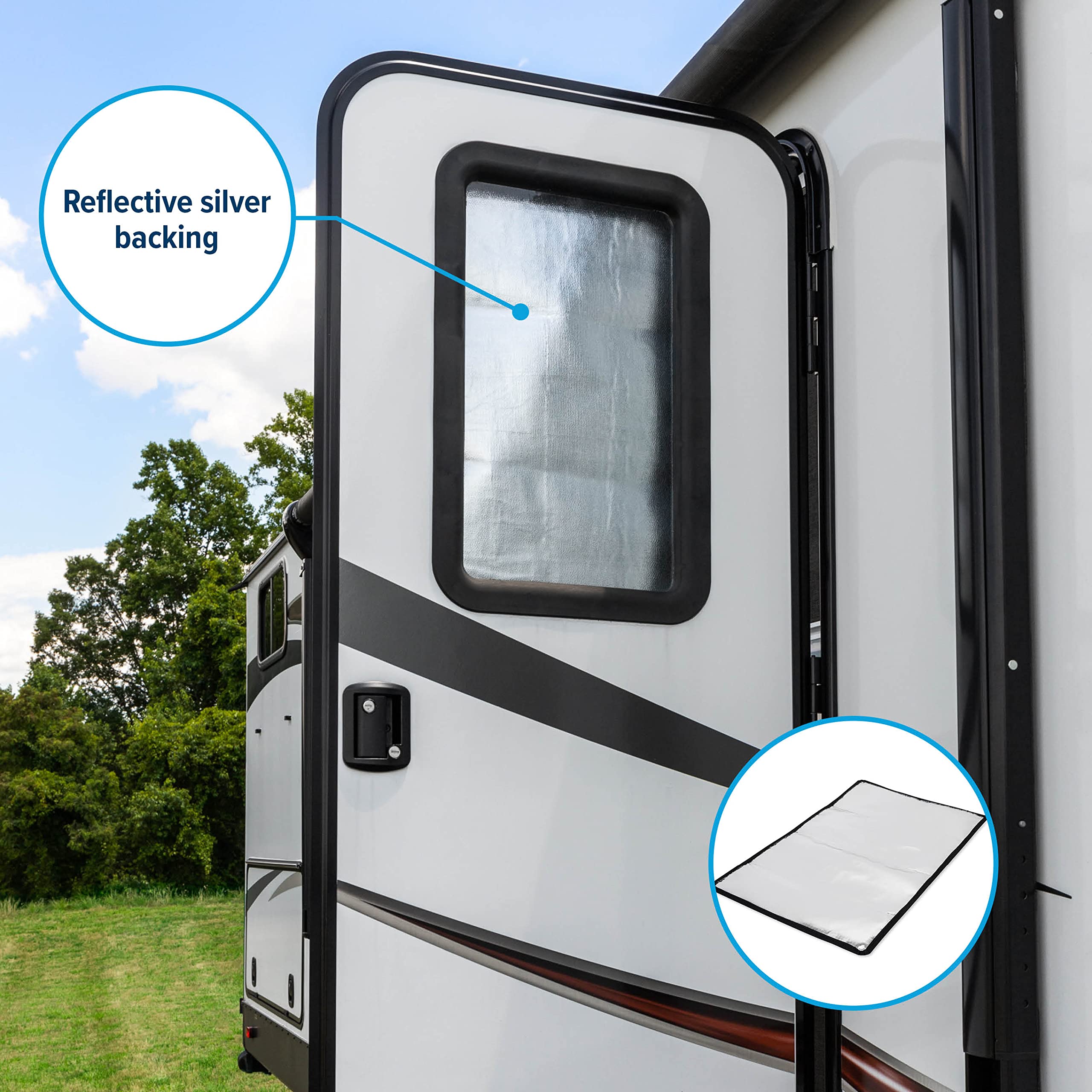 Camco Life is Better at The Campingplatz, Wohnmobil, Tür, Fenster, Lichtblockierung, hält die Innentemperatur bei heißem Wetter kühl, bietet zusätzliche Privatsphäre, (53051)